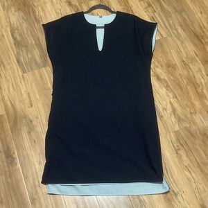 Betabrand Reversible Travel Tunic Black + Gray V-Neck Cap Sleeve size medium